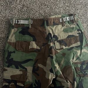 Source Unknown Men's Woodland Camo Cargo Pants - Green/Brown/Black
